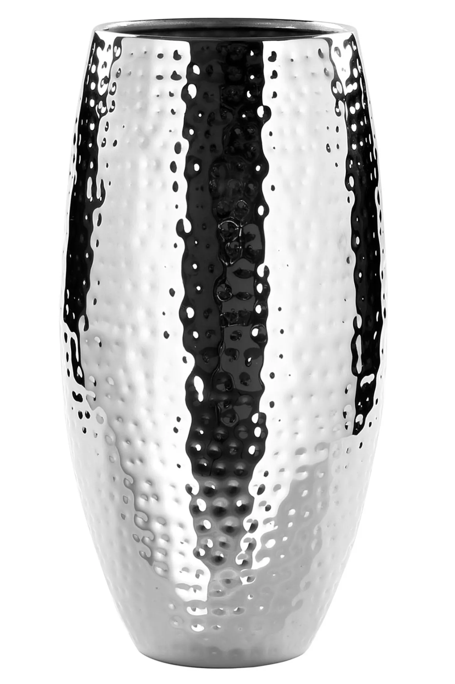 Fink AFRICA hohe Vase silber-gehämmert Ø 14 cm, Höhe 28 cm