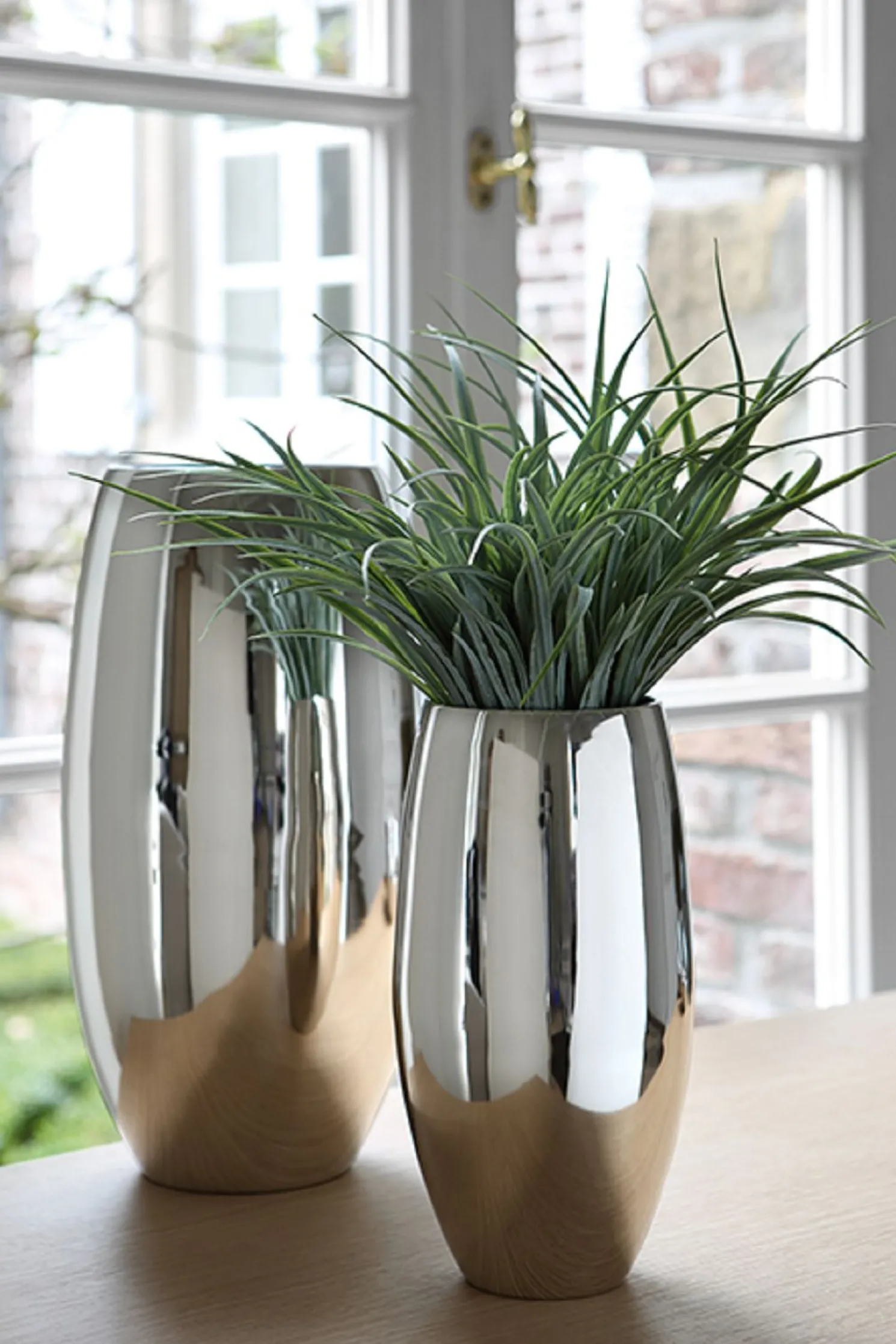 Fink AFRICA hohe Vase silber-gehämmert Ø 14 cm, Höhe 28 cm