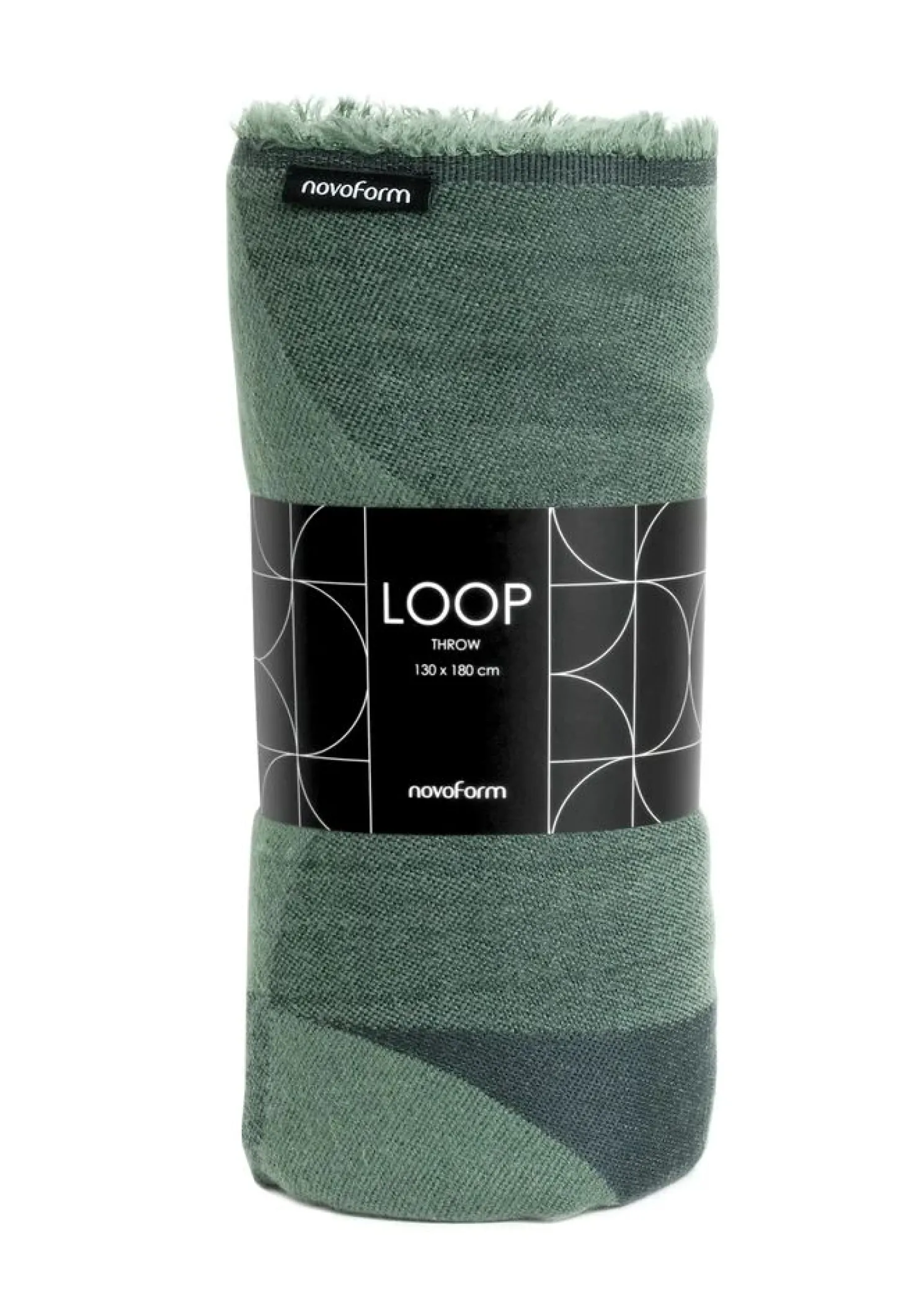 Novoform Loop weiche Decke - grafisches Muster lorbeergrün