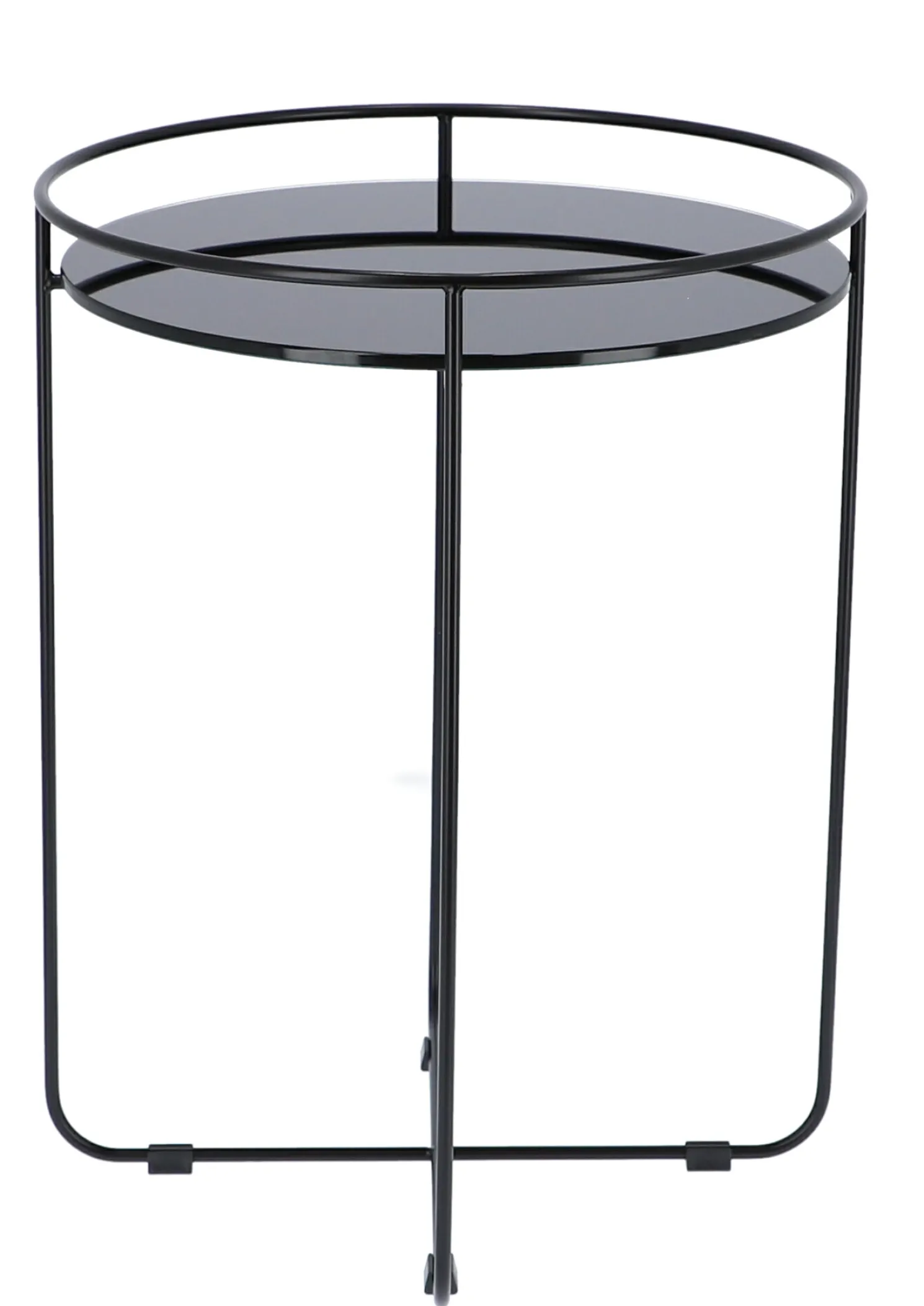 Jan Kurtz Beistelltisch Clock Schwarz / esg-Glas schwarz 53*Ø40