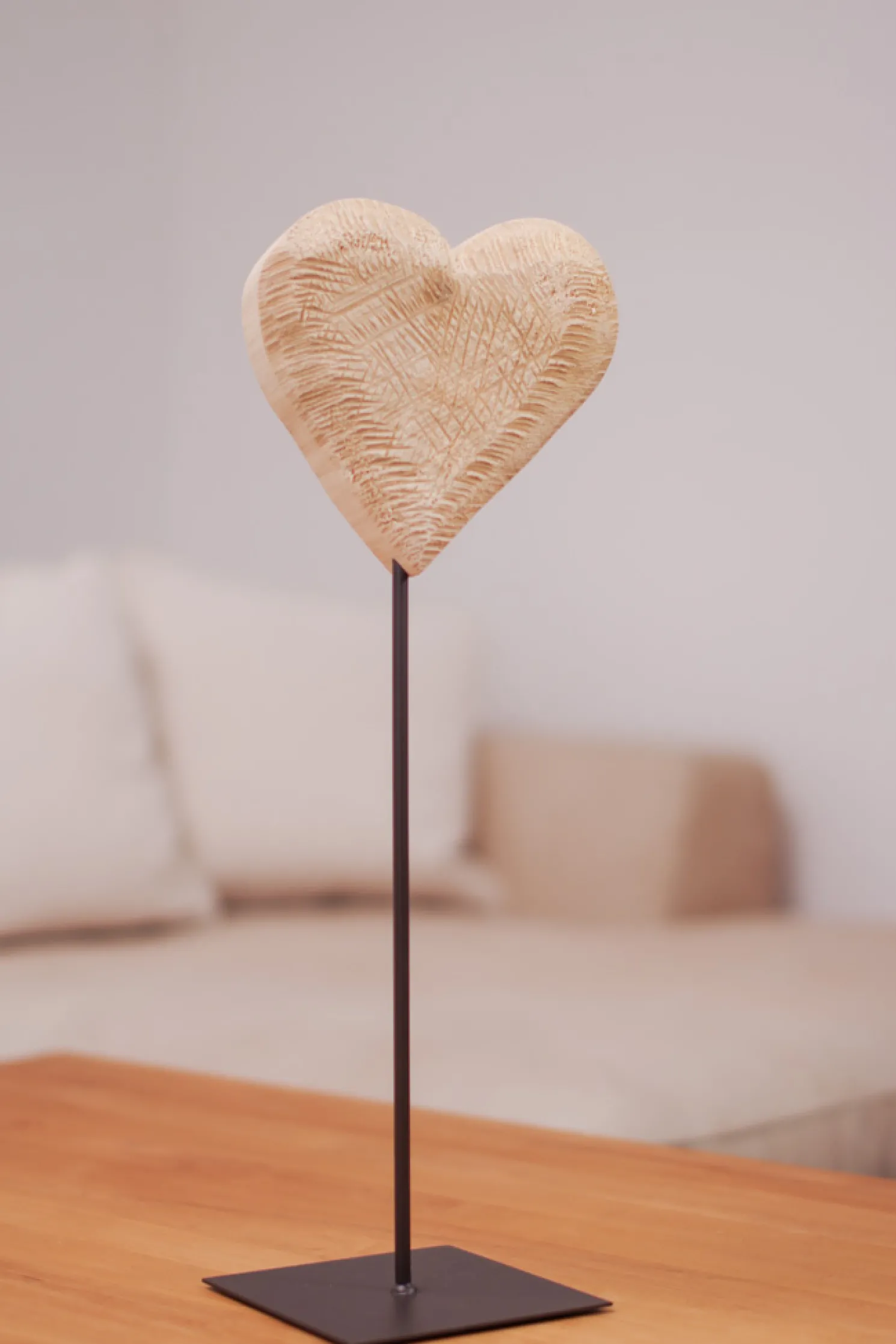 WMG Pappelherz natur auf Eisenständer H: 90 cm