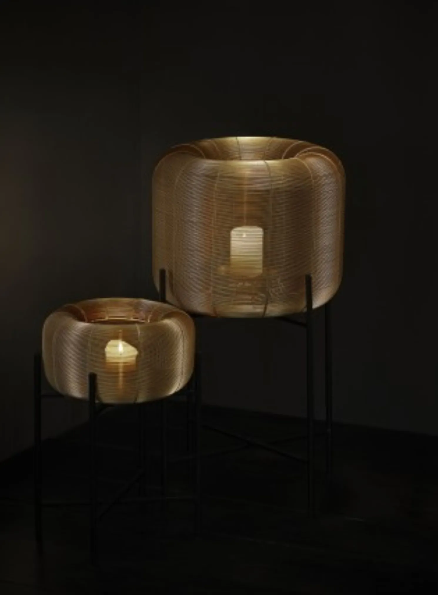 Philips BALZAC Windlicht mit Ständer - goldfarben 46 cm