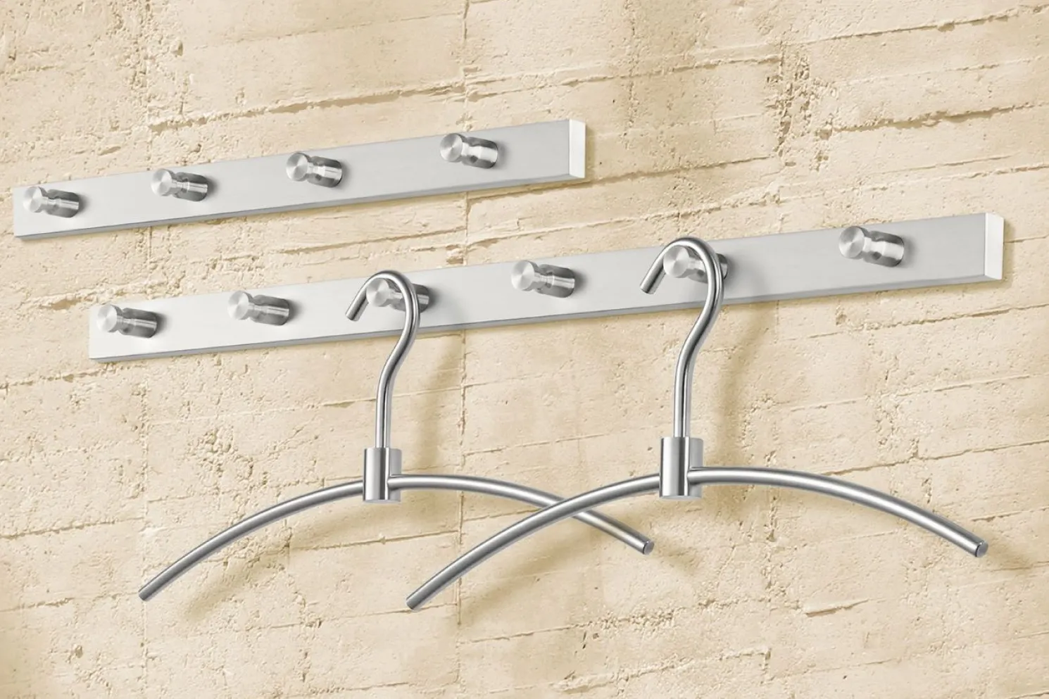 Zack Accolo stabile Garderobenleiste - einfache Wandmontage Edelstahl 40 cm