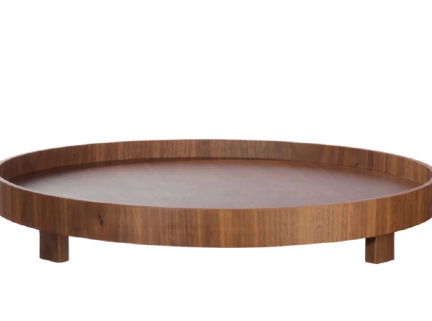 ASA Selection Wood rundes Tablett auf Fuß, Nussbaum