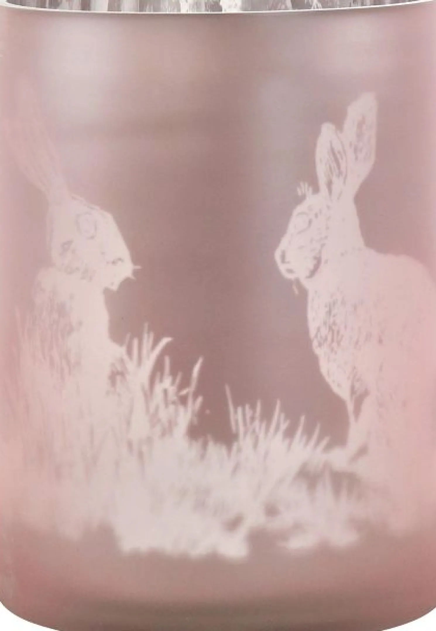 Hoff Tischdeko Windlicht Osterhase rosa matt