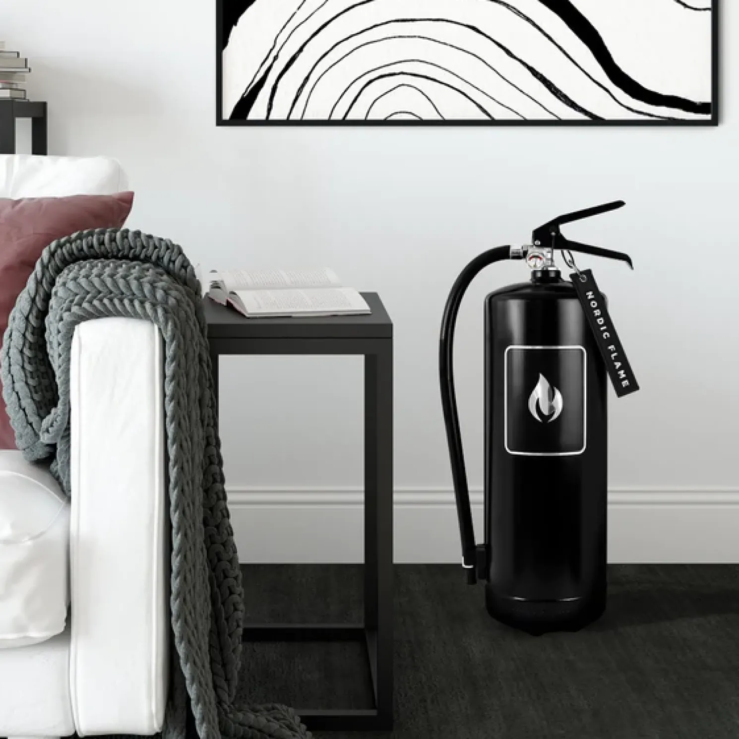 Nordic Flame Feuerlöscher 6 kg in Schwarz