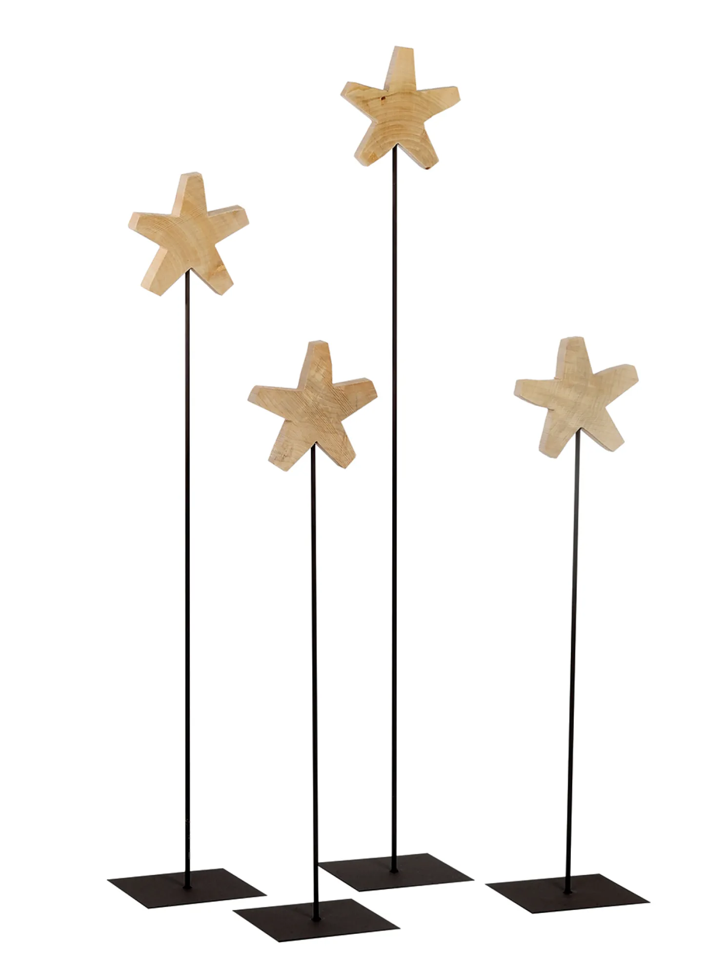 WMG Holzstern 20x20cm auf Eisenständer Höhe 90 cm