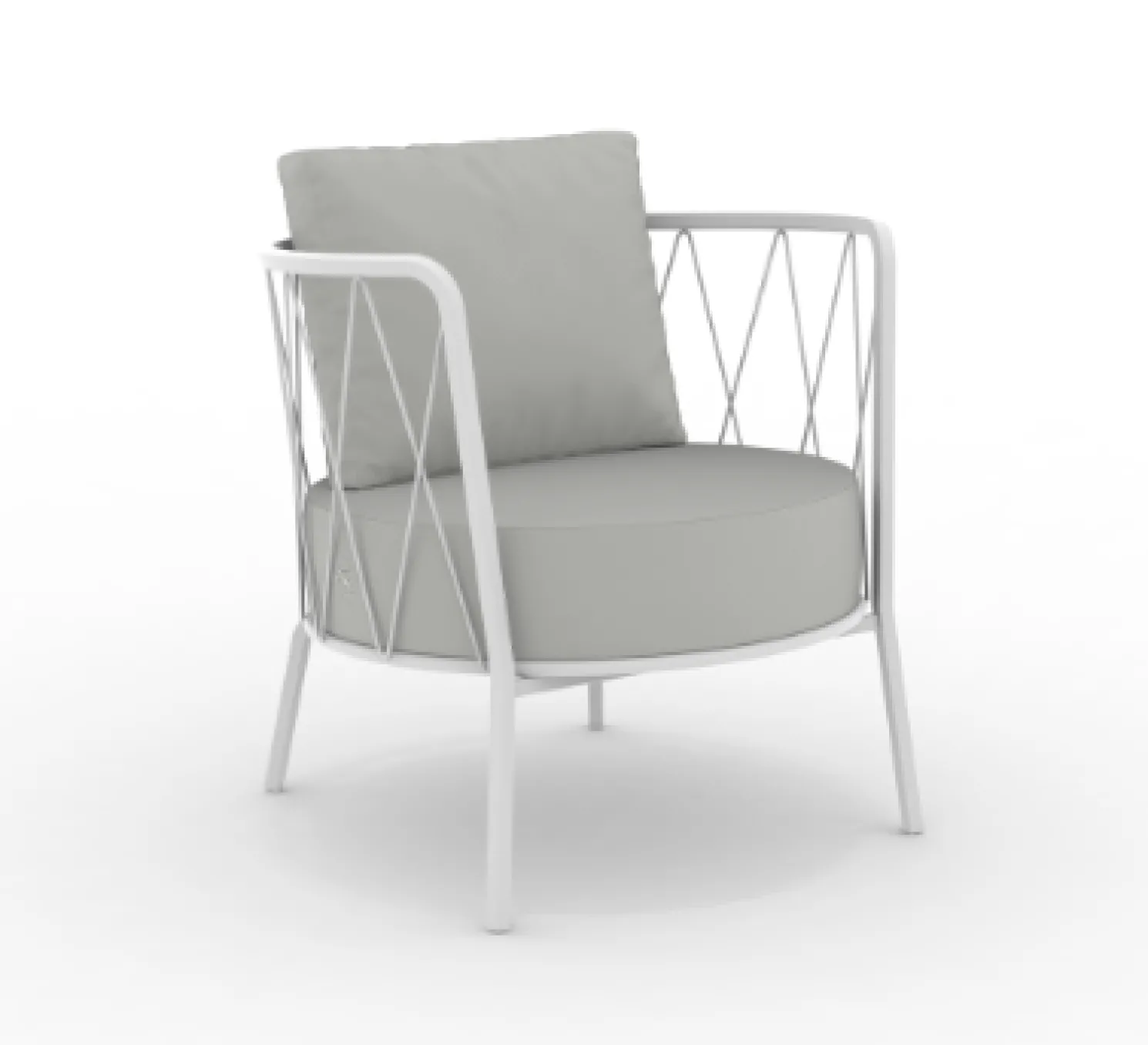 vermobil Daisy niedriger Lounge-Sessel matt weiß, grau-grigio