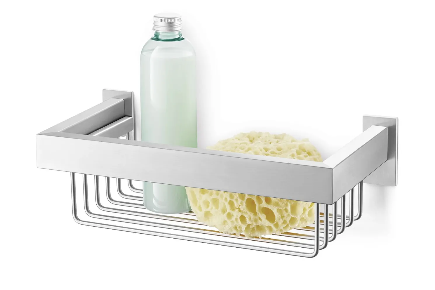Zack Linea Wand-Duschkorb aus Edelstahl matt