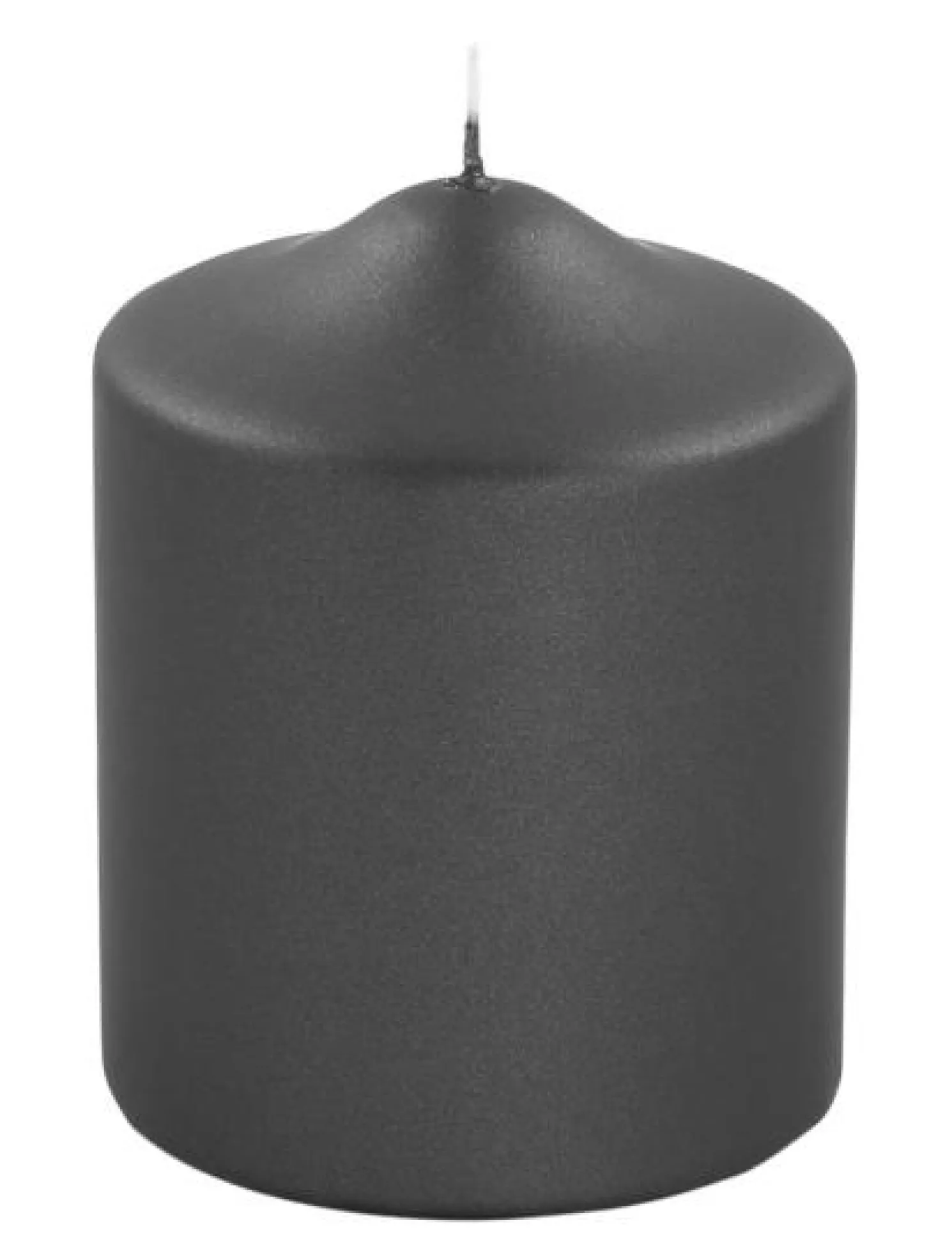 Fink Stumpenkerze Schwarz metallic 10 cm - Durchmesser 8 cm