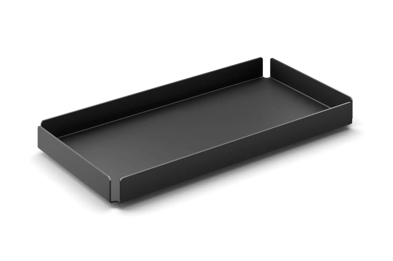 Zack Potes schwarzes Tablett für Badaccessoires 10 x 20 cm