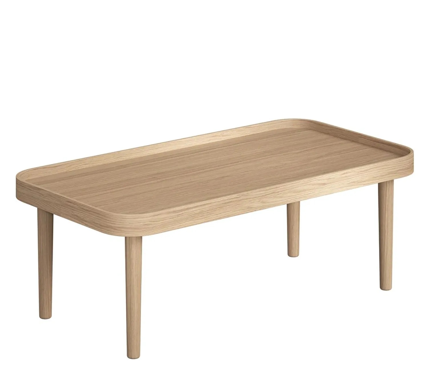 Novoform Serena Holz Couchtisch mit runden Ecken Eiche natur