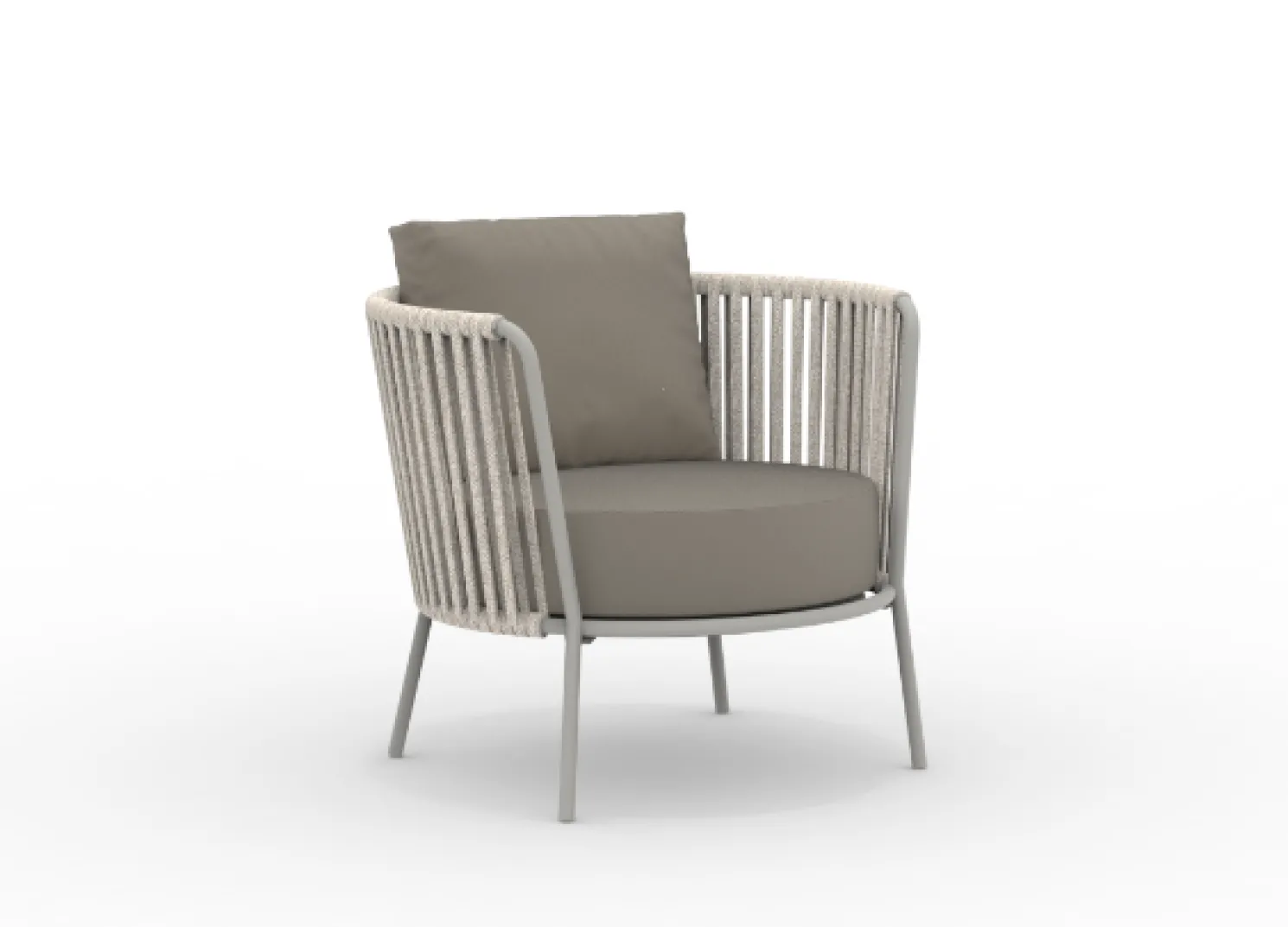 vermobil Daisy Rope Outdoor Lounge Sessel - rostfreier Stahl schlamm, taupe