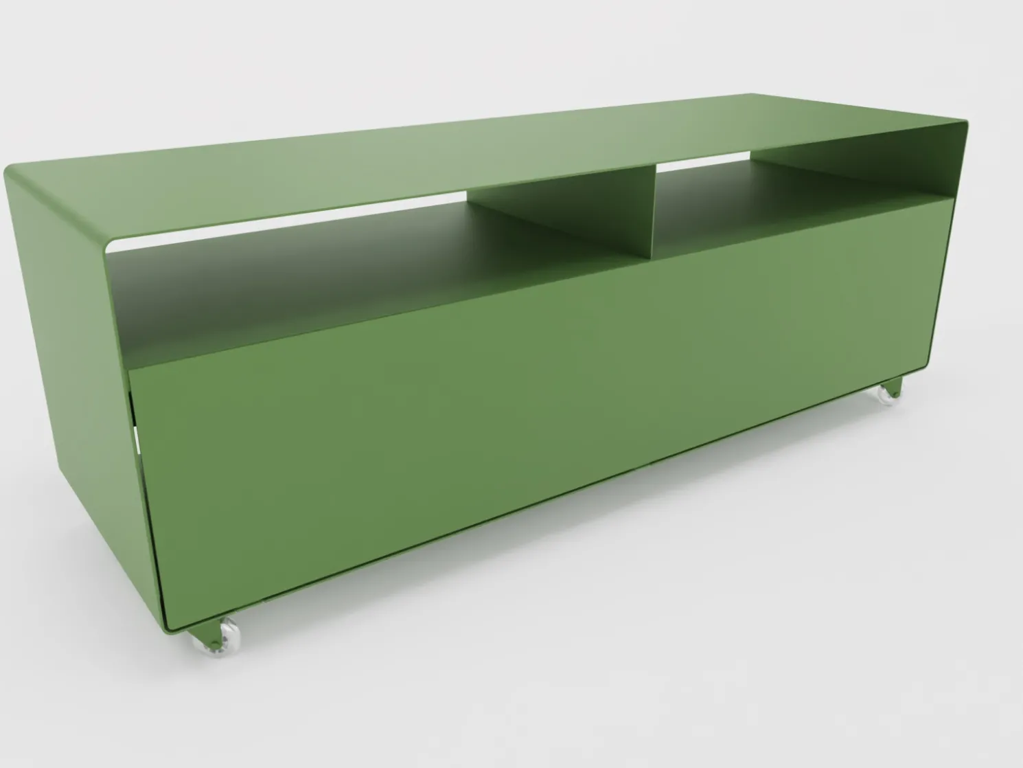 Müller Möbelfabrikation R 109 Sideboard rollbar Transparentrollen Resedagrün (RAL 6011)