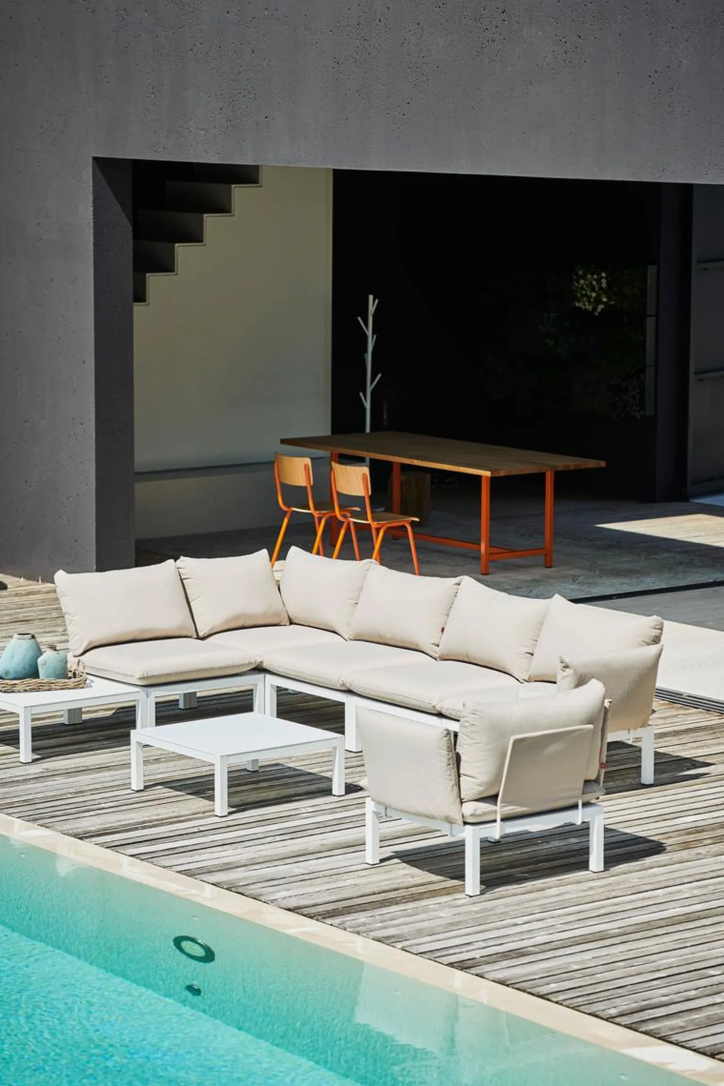 Fiam Outdoor Couchtisch Fiam DOMINO, 70 x 70 x 28 cm, schwarz