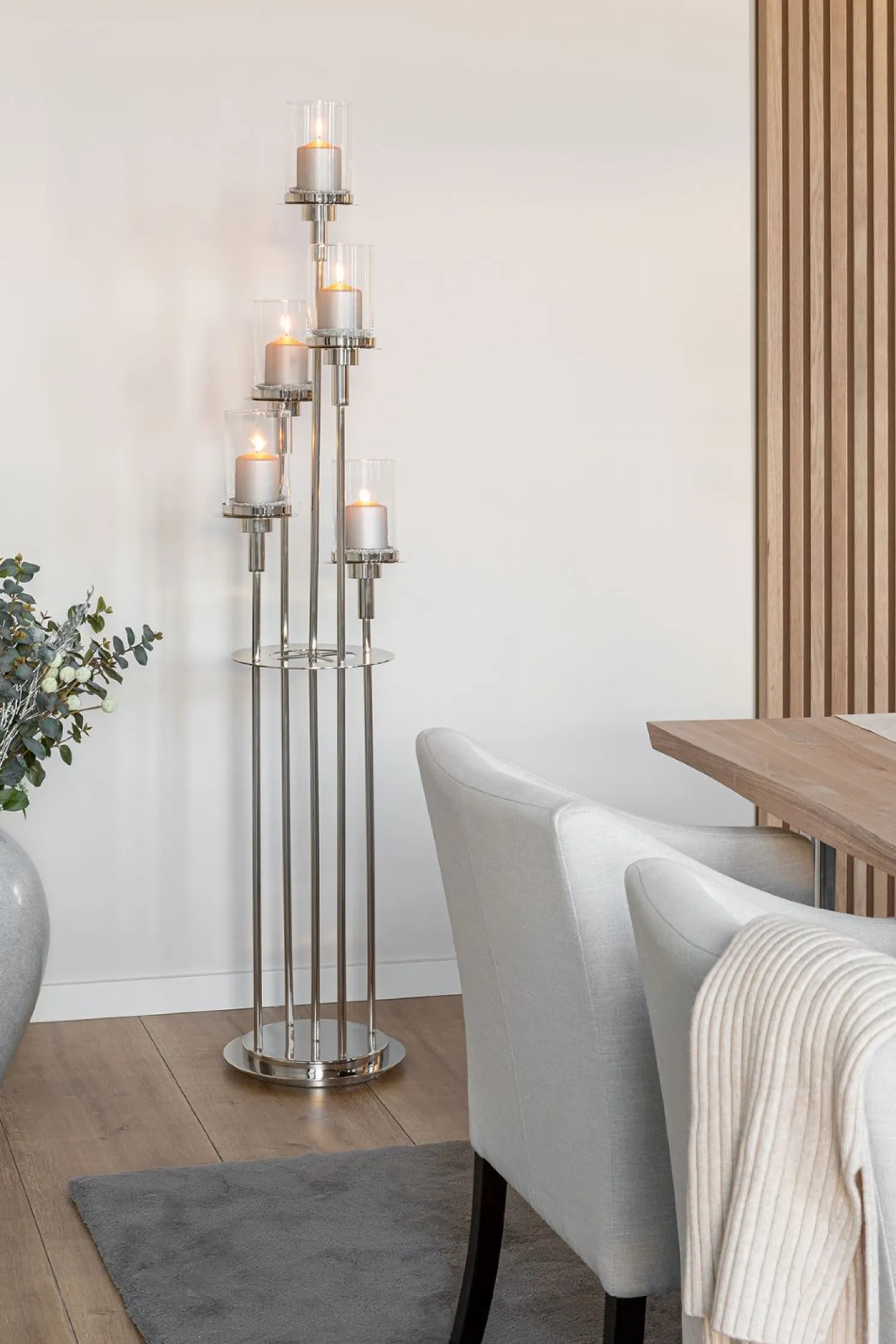 Fink LONDRA Edelstahl Bodenleuchter 5-flammig