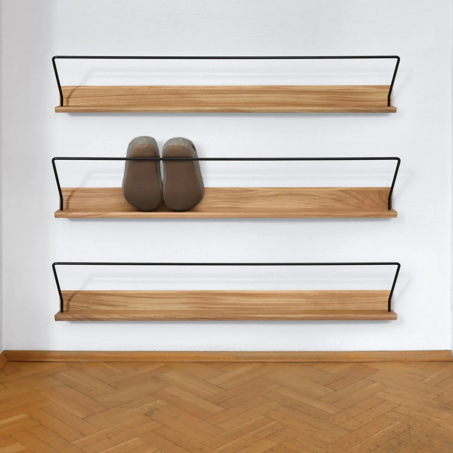 vonbox Hänge-Schuhregal Take 5 - edles Eichenholz