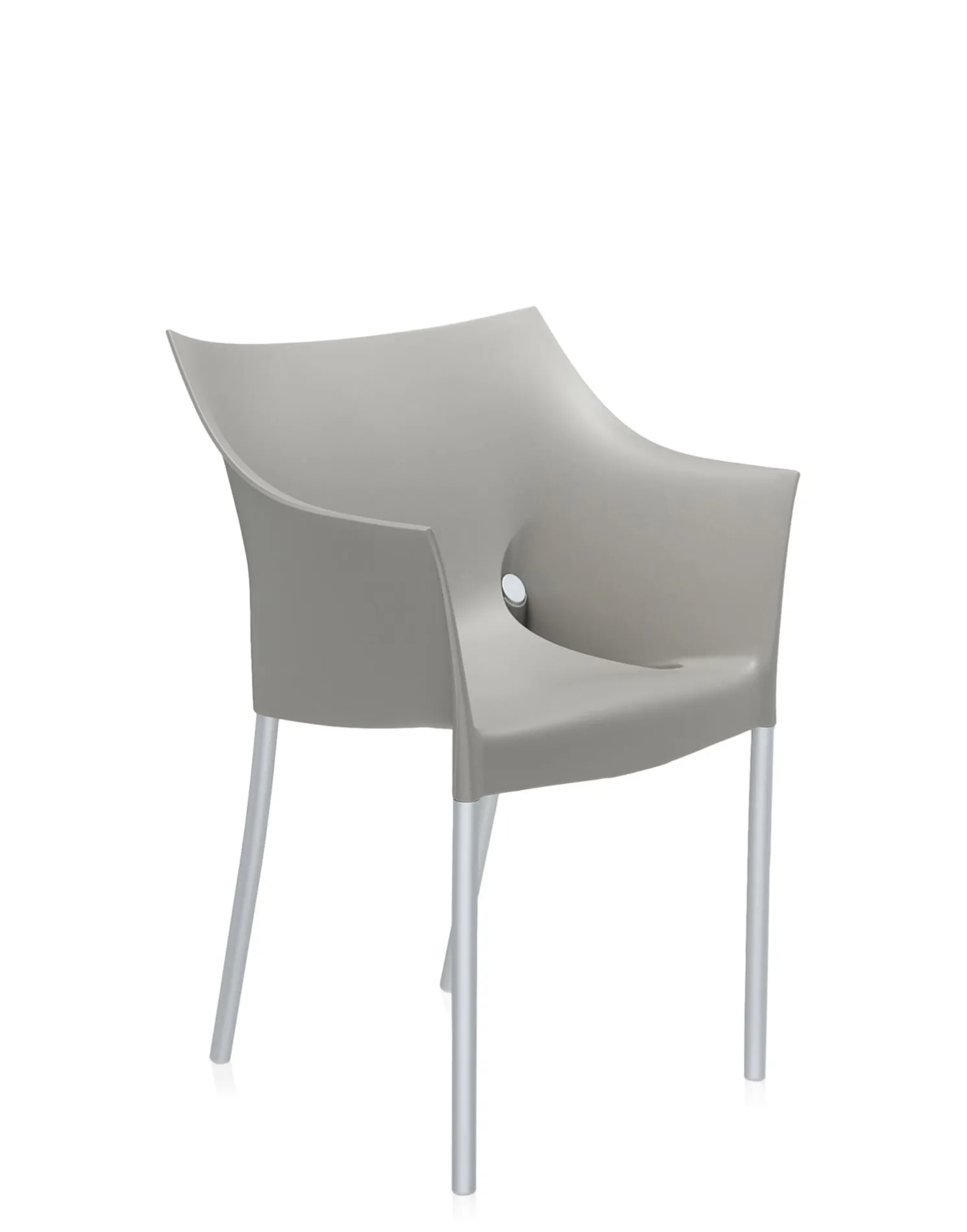 Kartell Dr. No Armlehnstuhl lebhaftes mittelgrau/aluminiumgrau