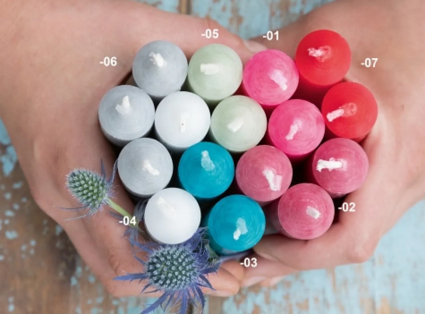 Grün Form Mini Stabkerze, Höhe 10 cm Weiß