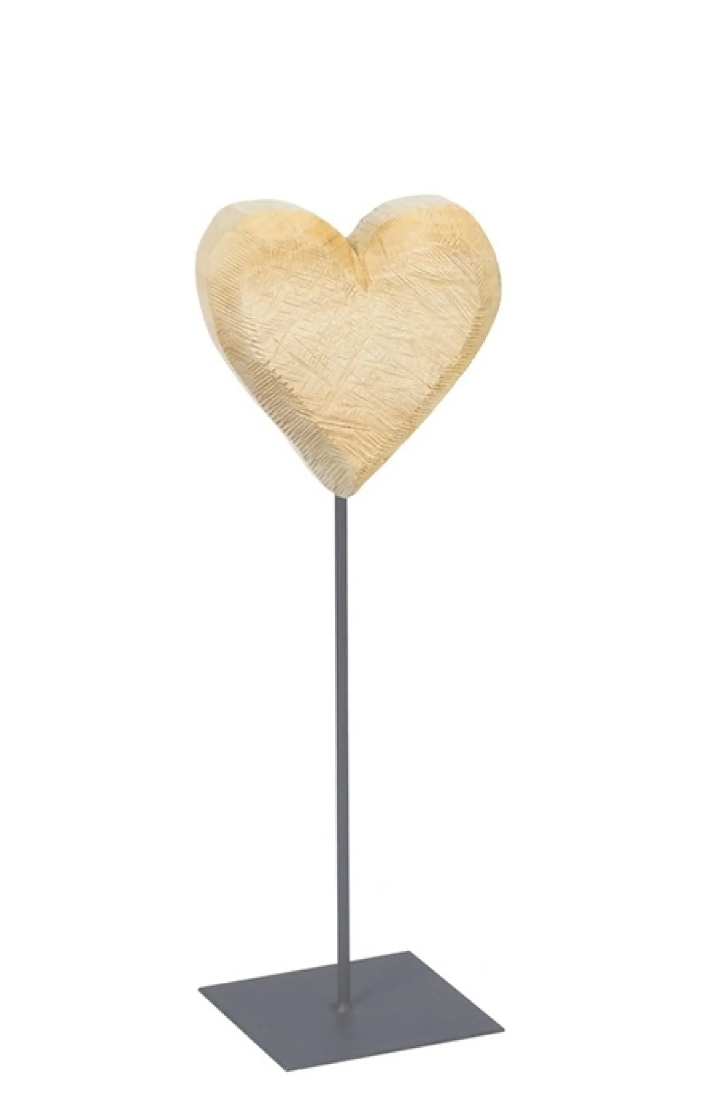 WMG Pappelherz natur auf Eisenständer, Höhe 50 cm