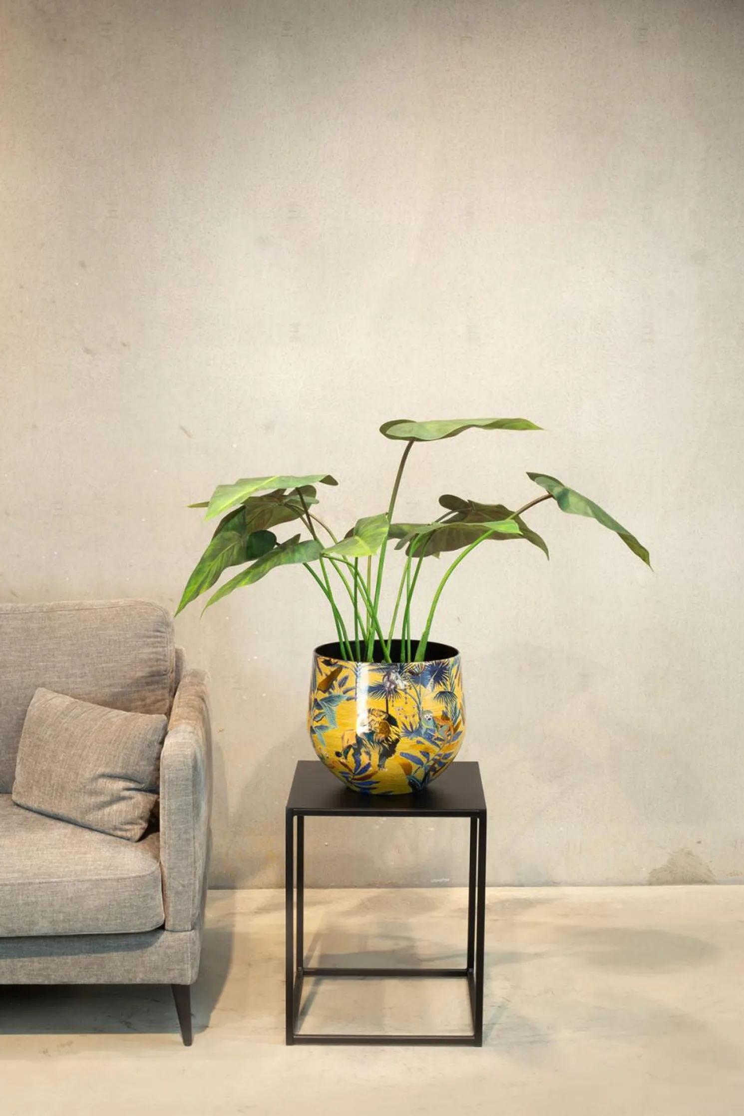 Fleur Ami Nomad Lion goldener Übertopf mit Dschungel-Muster Ø 23 cm, Höhe 22 cm