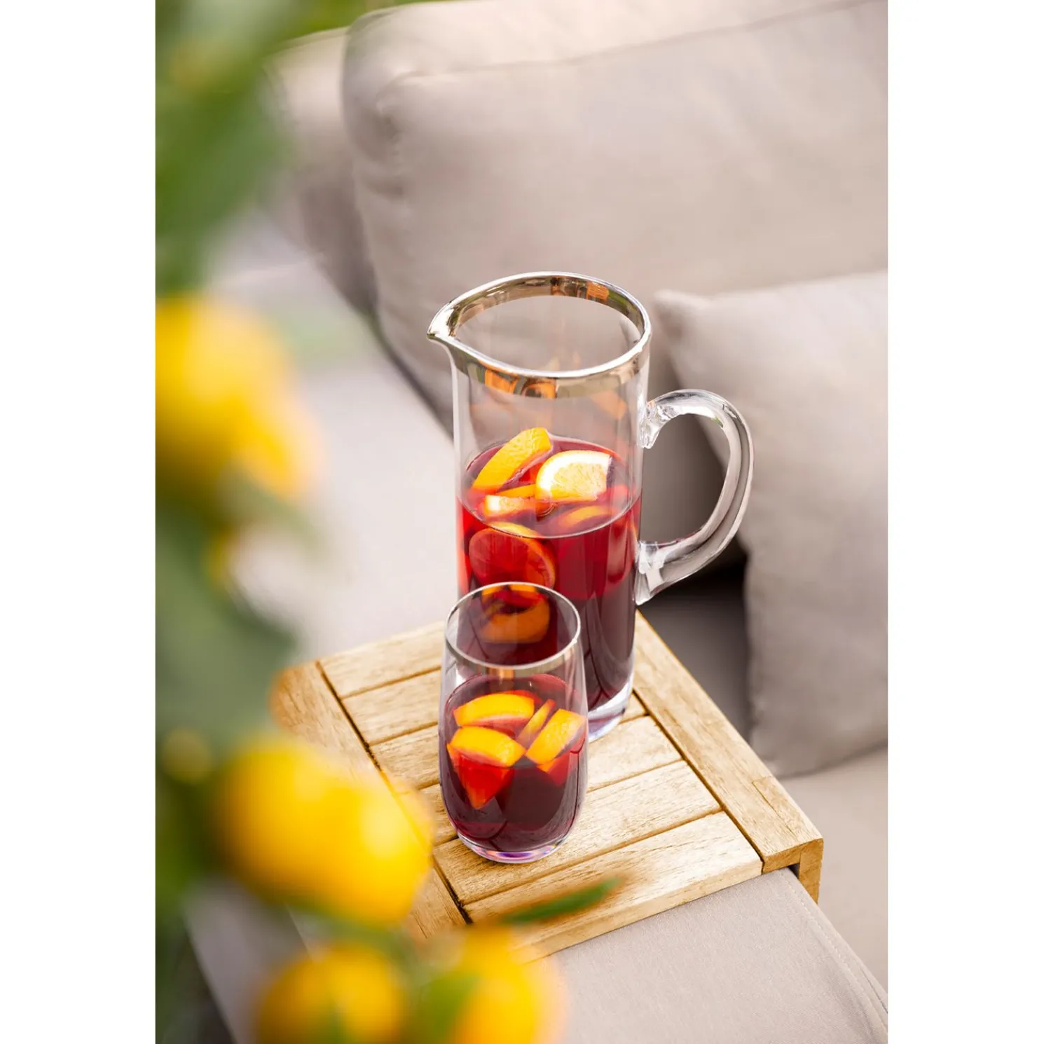 Fink Platinum Glaskrug 1,5l mit Platinumrand