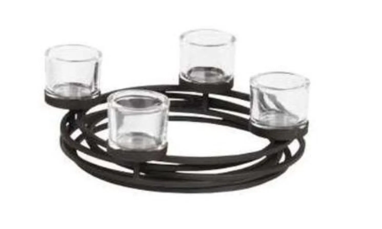 WMG Eisenleuchter Rampak 4-flg Höhe 10 cm, Durchmesser 30 cm