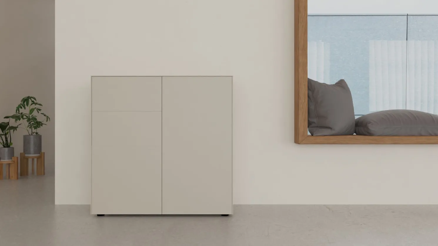 form1 Connect Kombikommode mit 2 Schubkästen, 2 Türen snow Gleiter