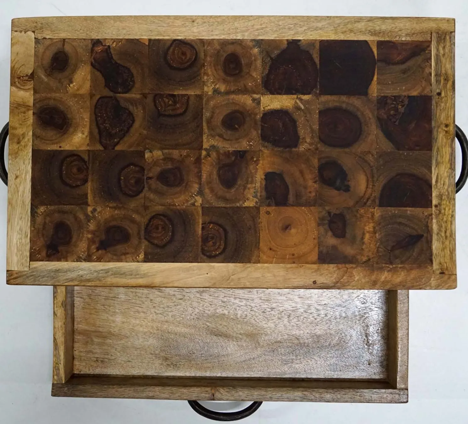 Trademark Living Holzschneidebrett Food mit funktioneller Schublade
