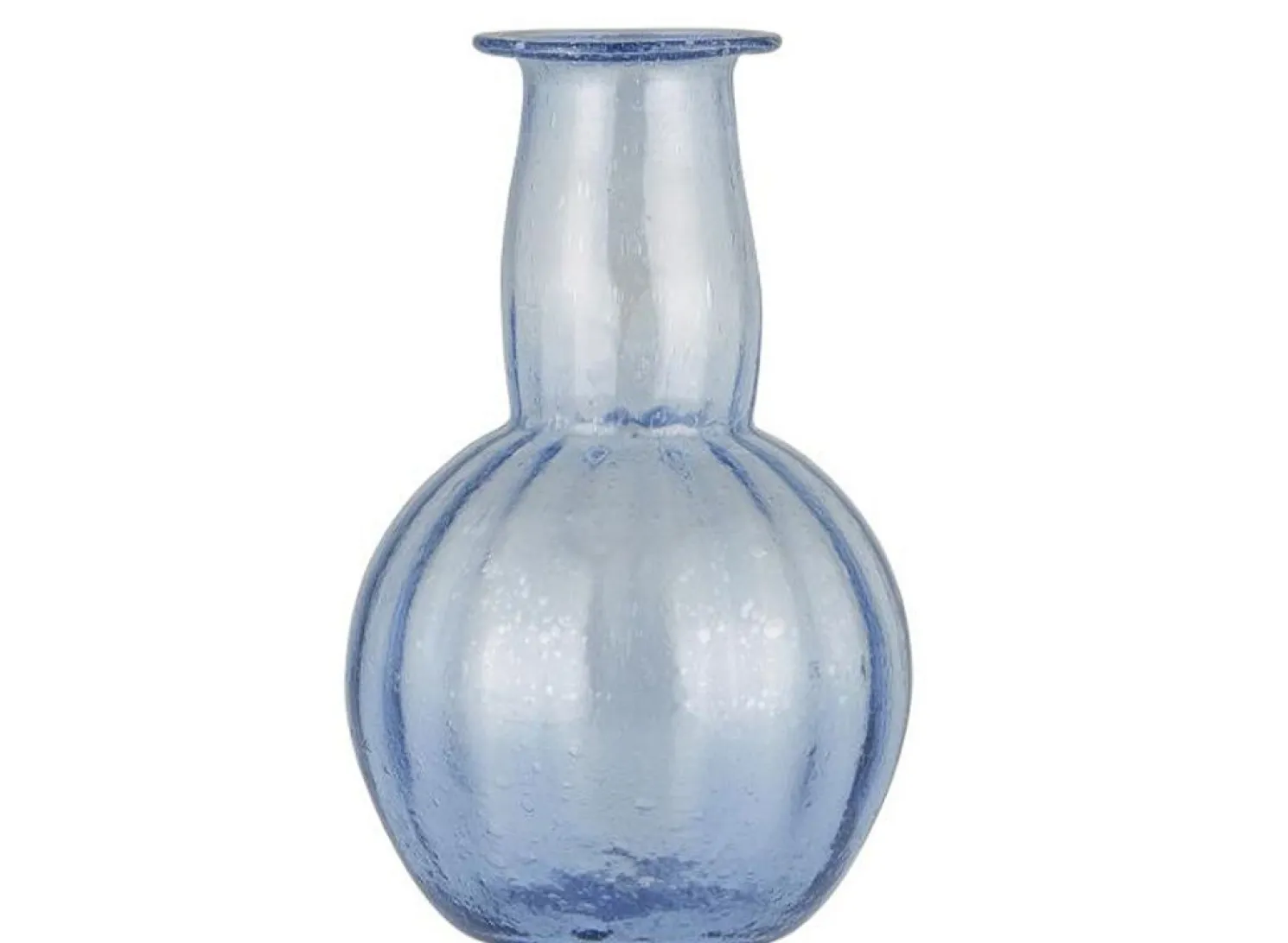 IB laursen Vase gerillt breiter Hals UNIKA Hellblau