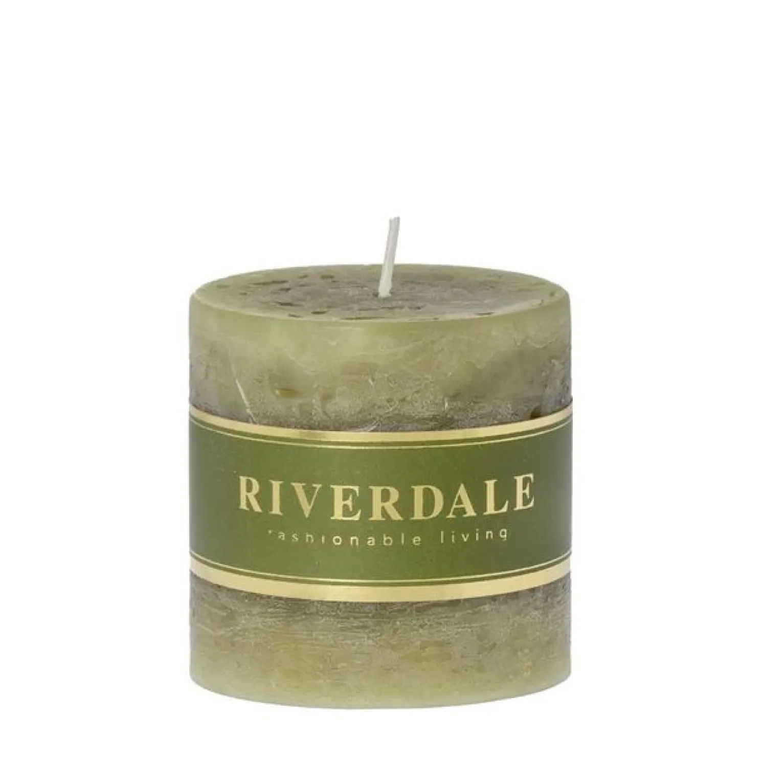 Riverdale Kerze 7x7 cm salbei glatt