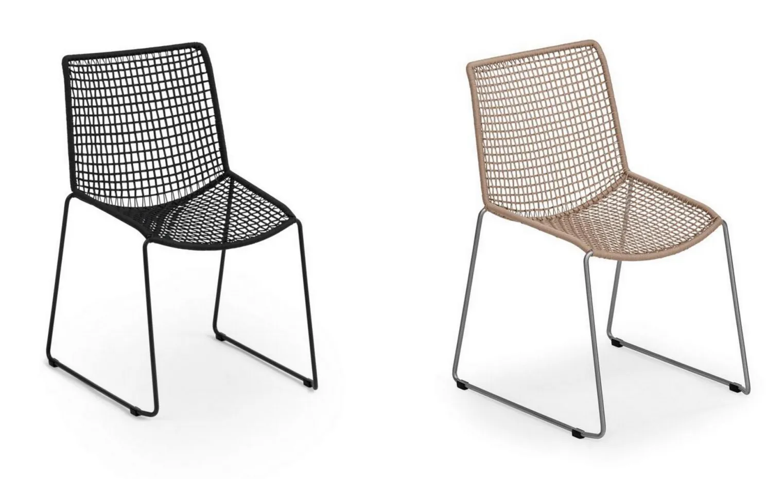 Weishäupl Terrassenstuhl Slope Gestell perlgrün, Kordel moos