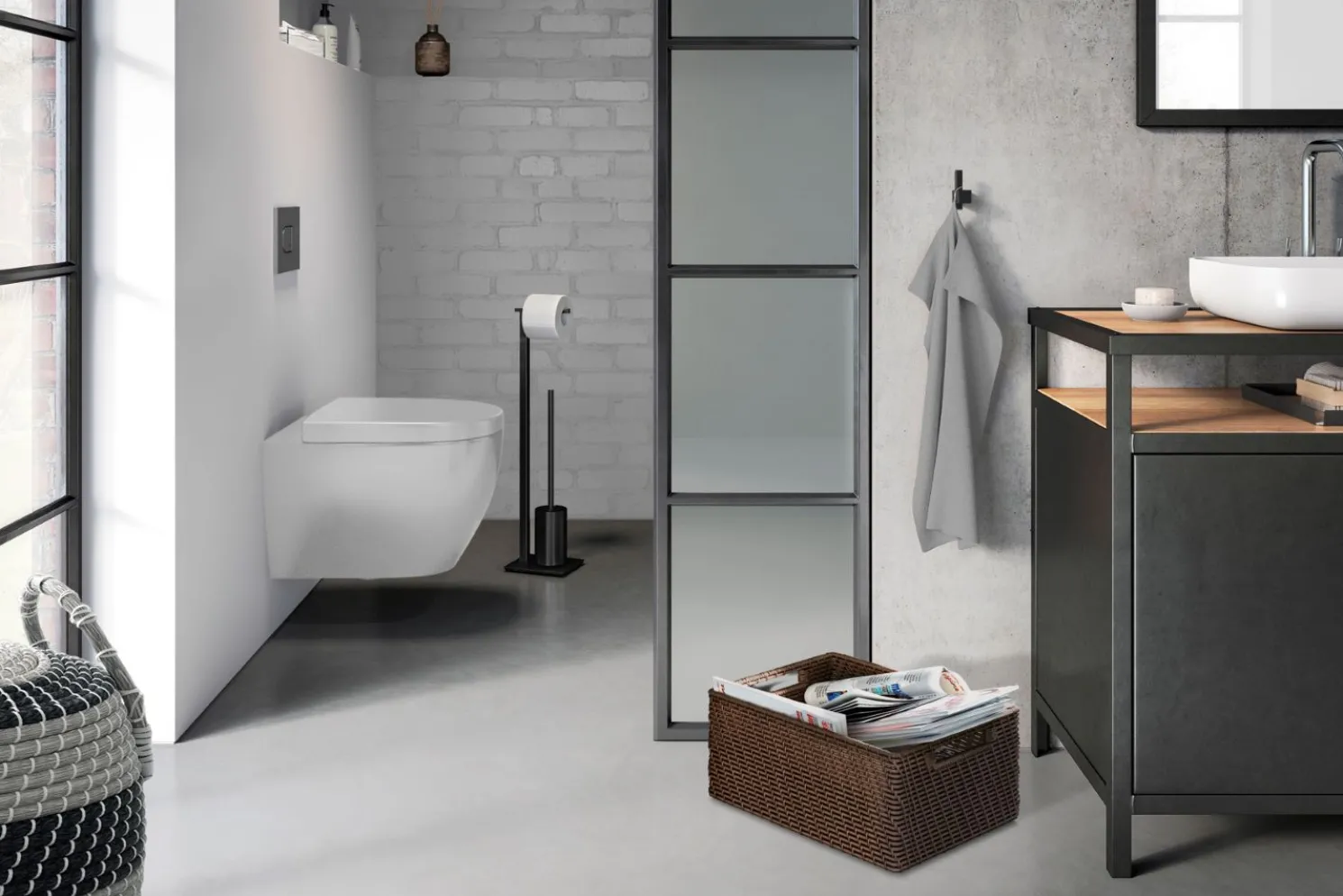 Zack Carvo Toilettenbutler aus Edelstahl matt