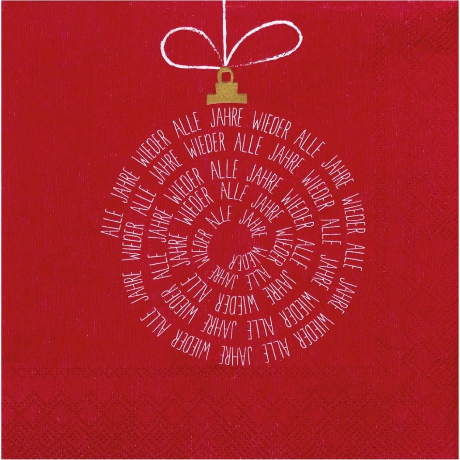 Räder Rote Cocktailserviette "Alle Jahre wieder" 25 x 25 cm