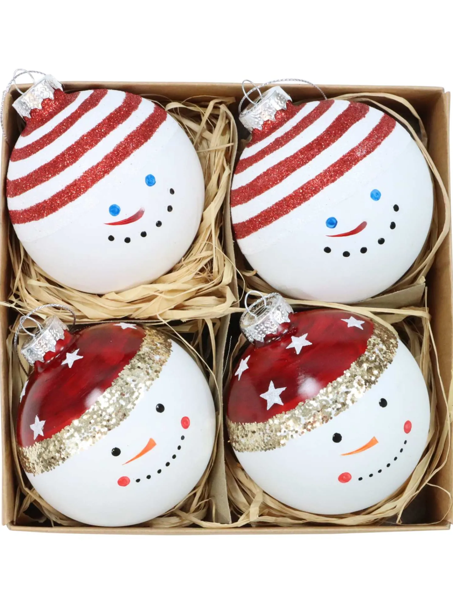 Hoff Glaskugel "Schneemann" 4er Set