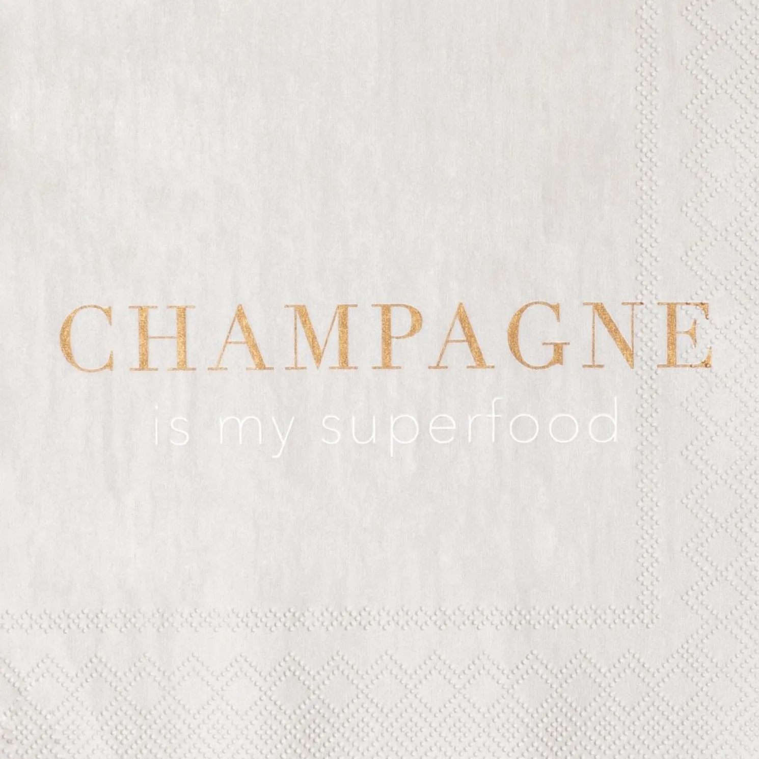 Räder Cocktailserviette 25x25 Champagne is my superfood