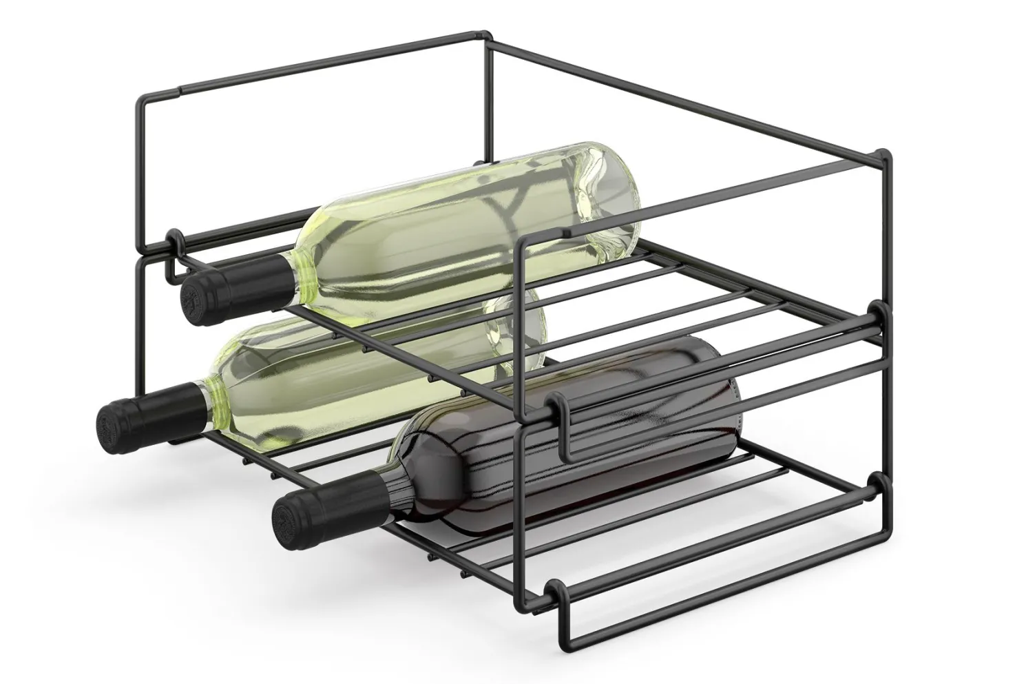 Zack Cubeto schwarzes Flaschenregal für 4 Flaschen