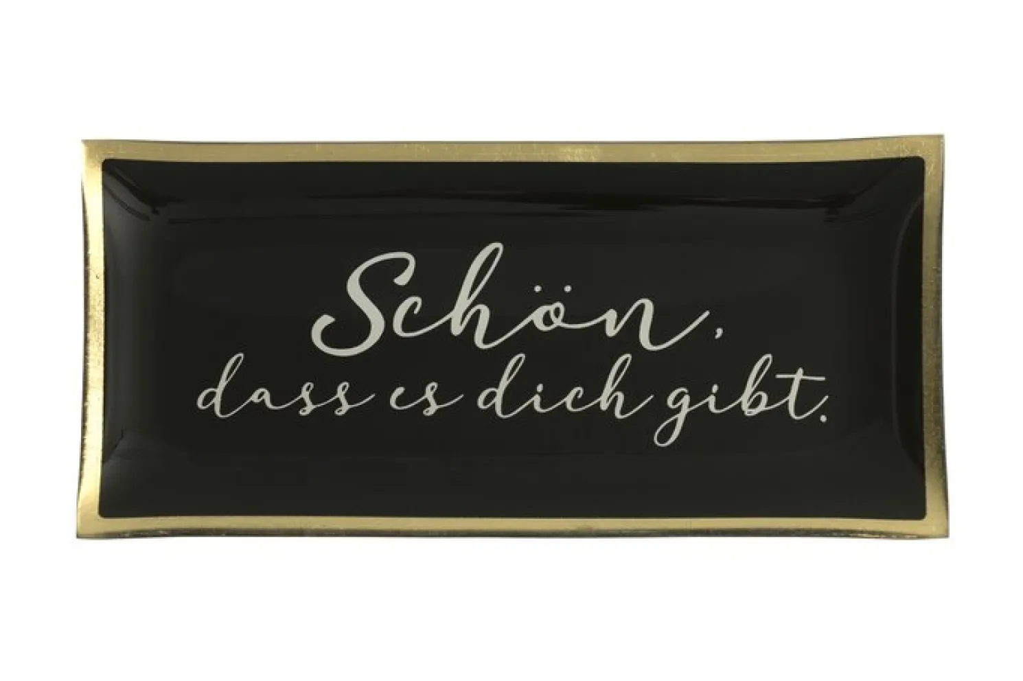 Gift Company Glasteller 21x10cm - Schön, dass es dich gibt, Schwarz/Gold