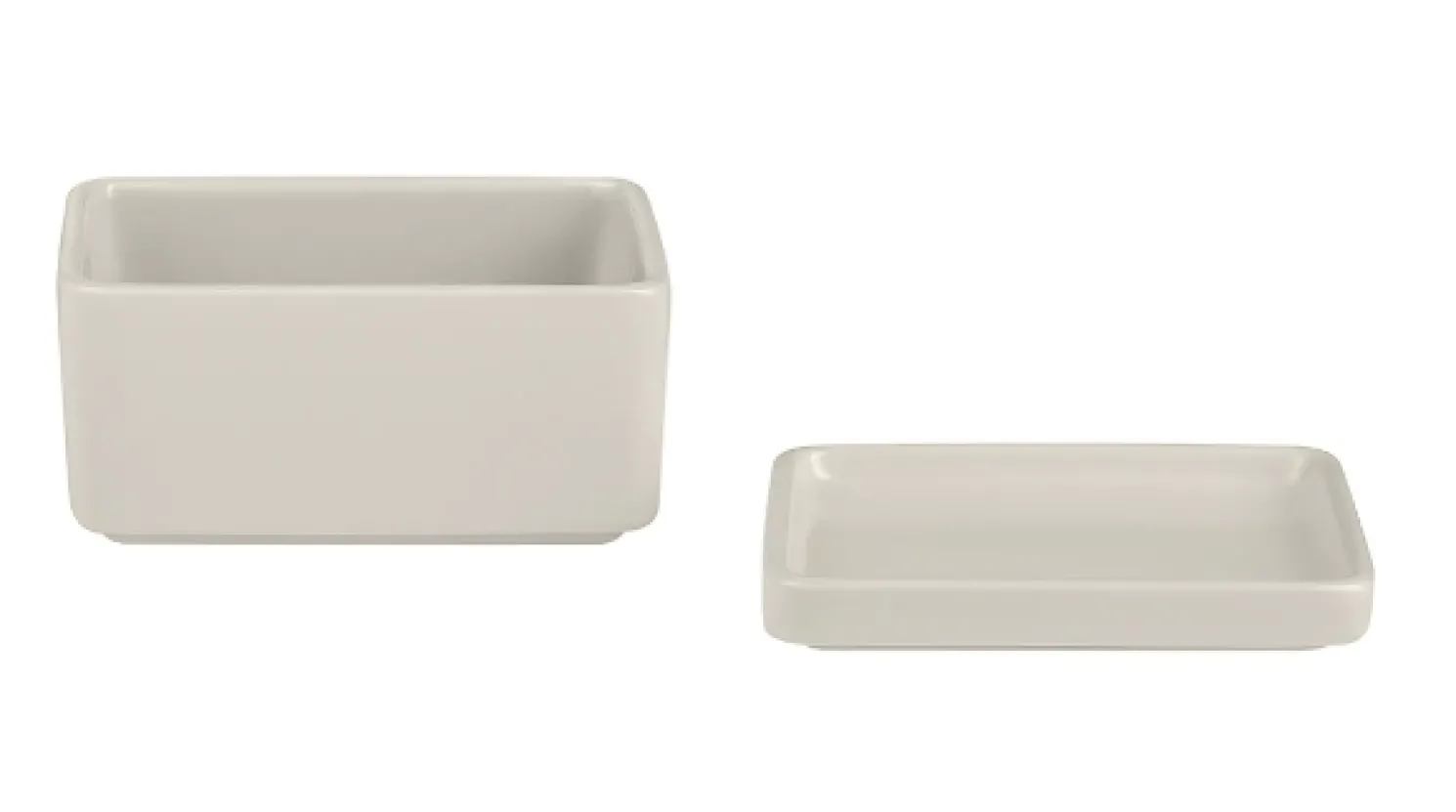 Blomus Pilar Butterdose aus Steingut Moonbeam