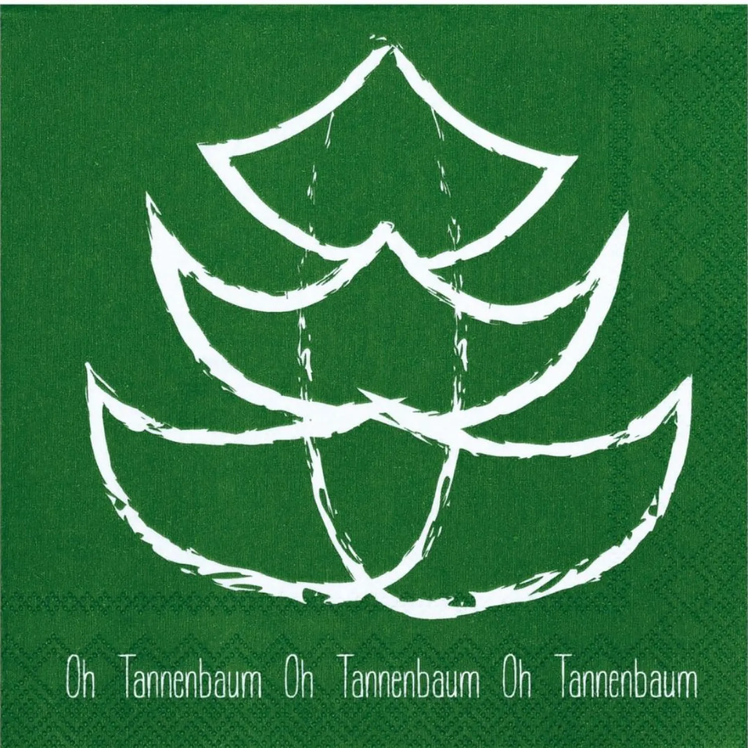 Räder Grüne Cocktailserviette "Oh Tannenbaum" 25 x 25 cm
