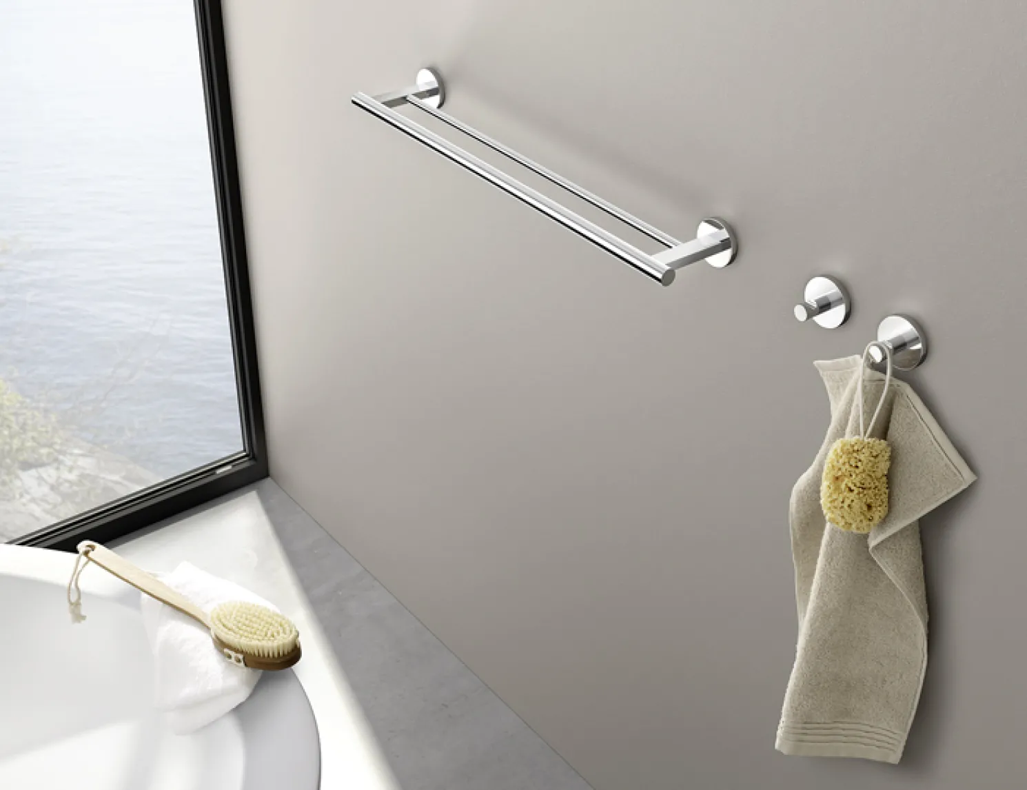 Zack Scala runde Wandhaken für Handtücher Schwarz