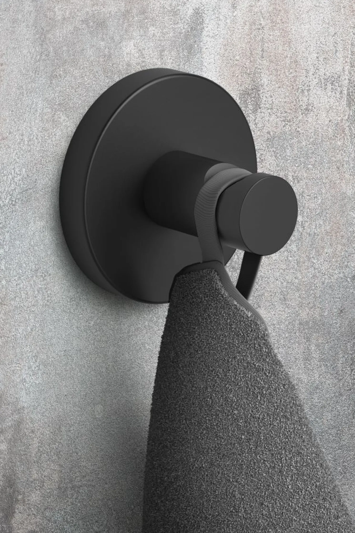 Zack Scala runde Wandhaken für Handtücher Schwarz