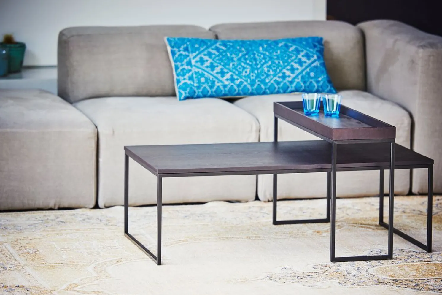 Jan Kurtz Beistelltisch Flat Rechteckig Lang Schwarz/Esche Wenge