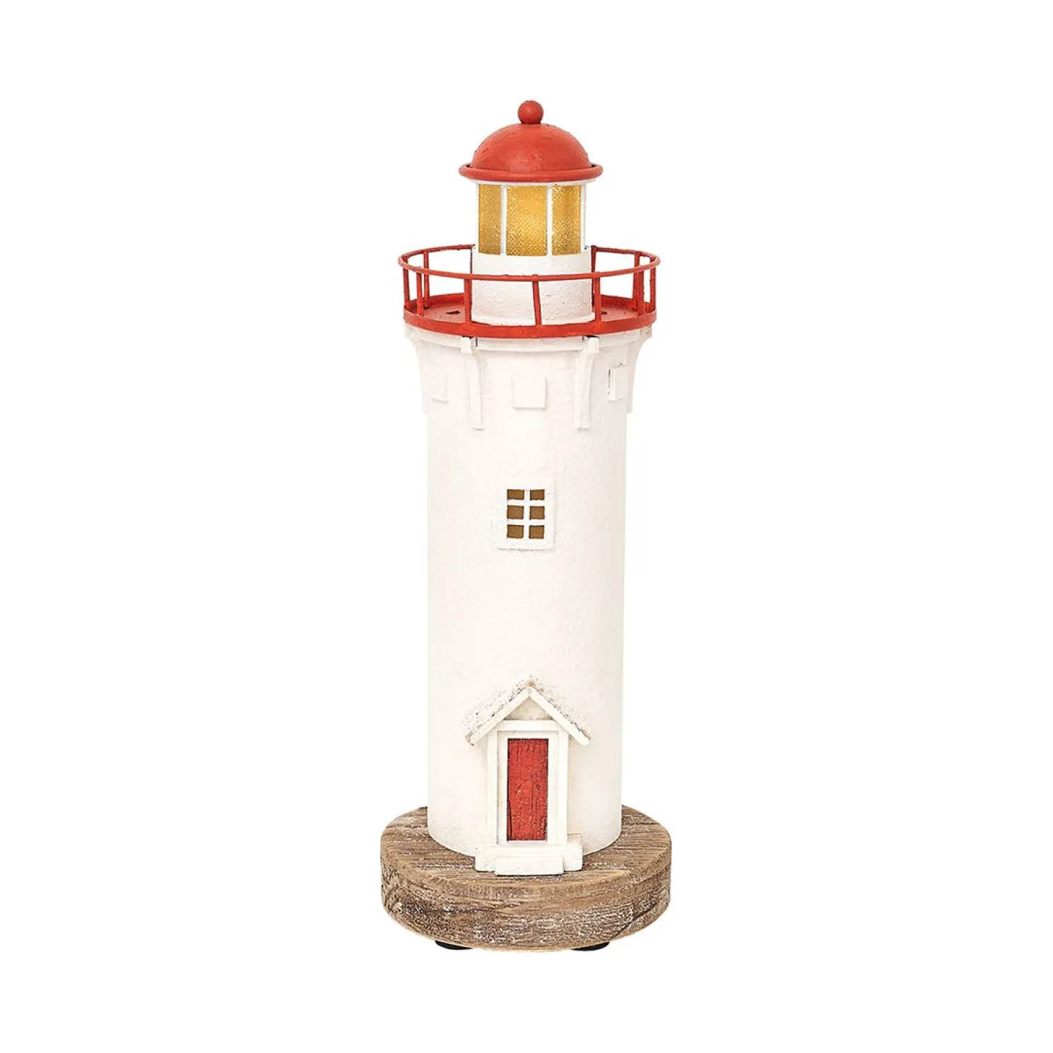 Batela Holzleuchtturm in Weiß mit LED