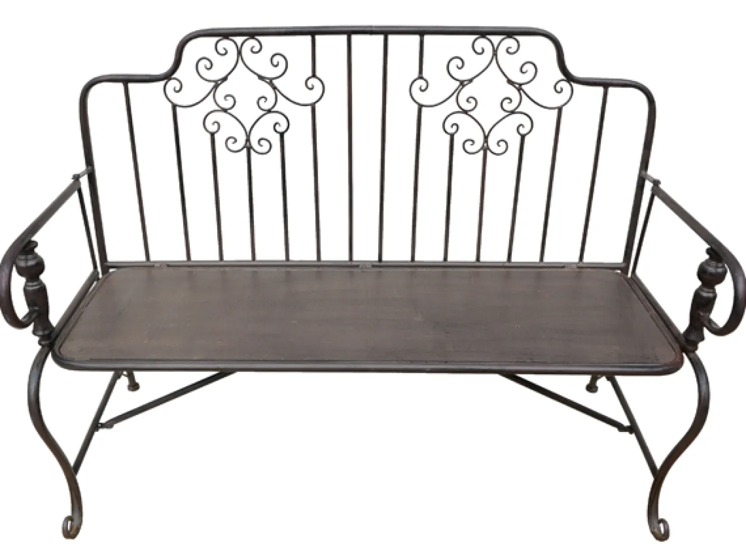 + Eisenbank mit Verzierungen