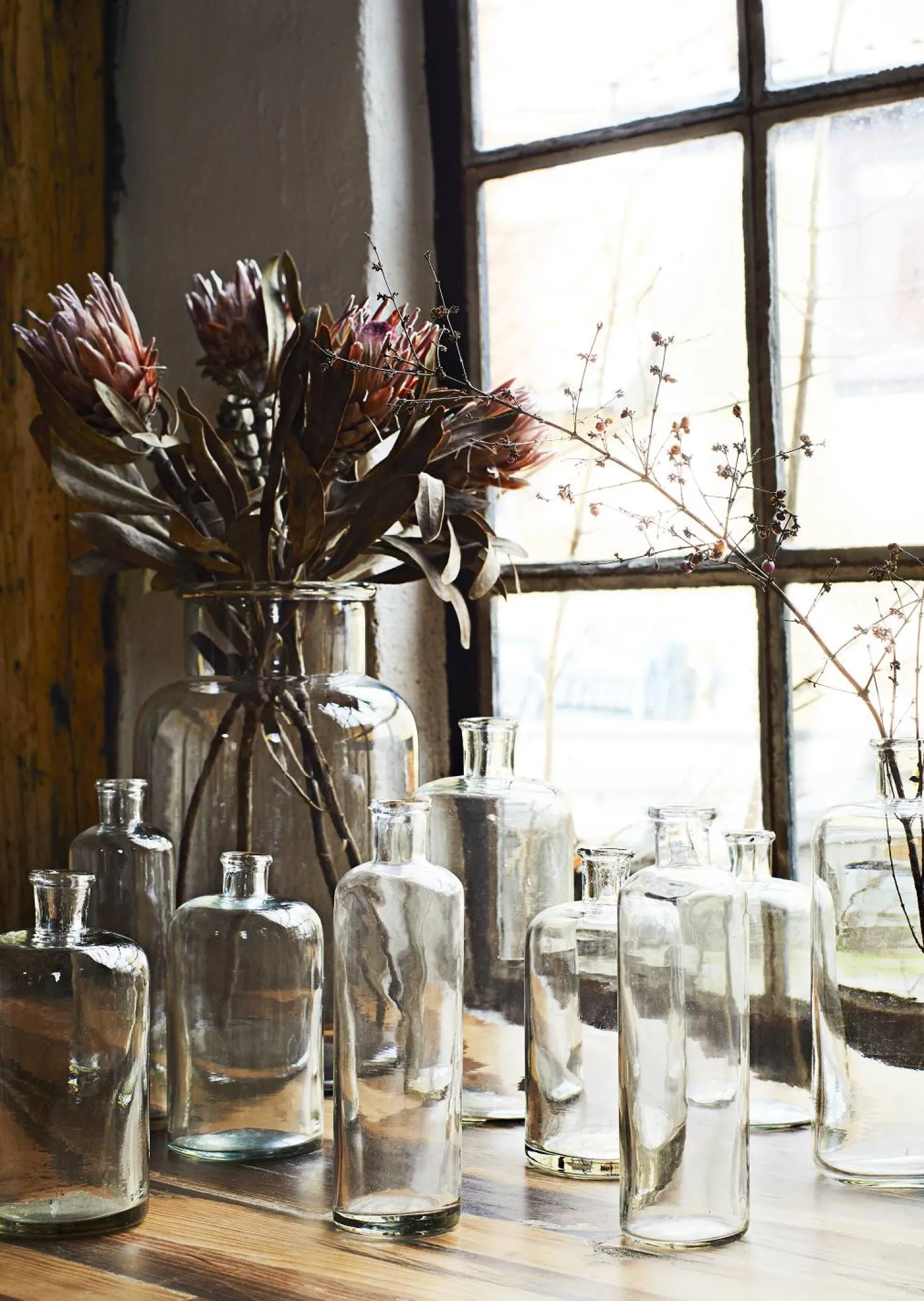 MADAM STOLTZ Glasvase klar Ø 20 cm h. 34 cm