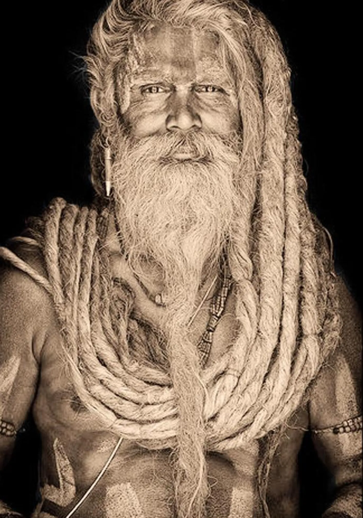 + Gobelinbild - Veda Shripati - Sepia ca. 75x125 cm gerahmt