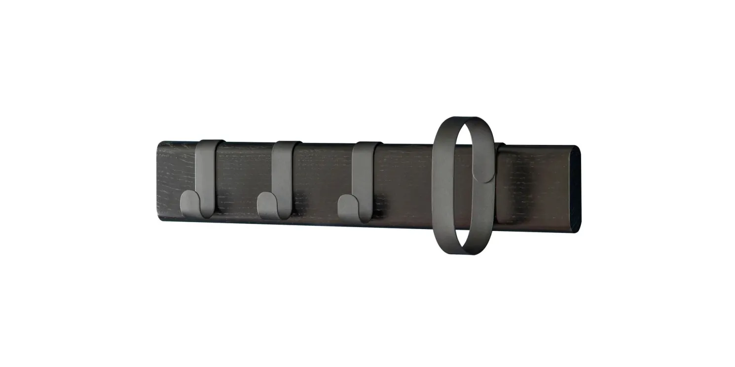 Novoform Fluke Garderobe mit abnehmbaren Haken 50 cm Eiche schwarz