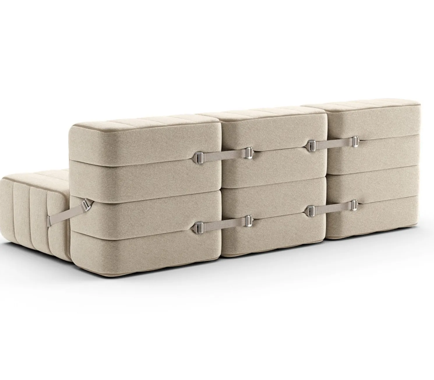 AMBIVALENZ Curt Modulsofa mit Lehne JET Grau / Beige