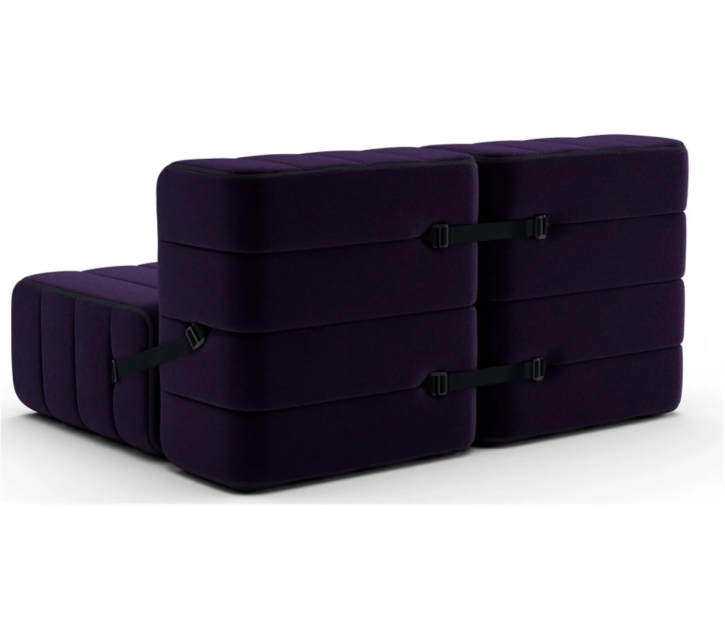 AMBIVALENZ Curt Zweisitzer Modulsofa JET Blau /Lila